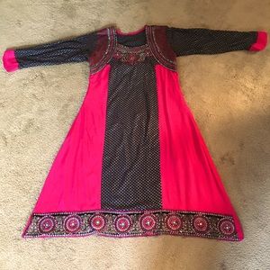 3 pieceSparkling Black and pink salwa kameez